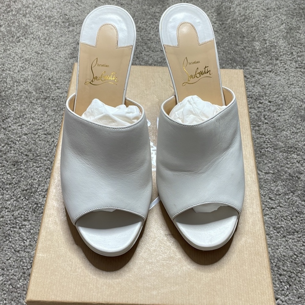 Nappa Pigamule 100 Slide Sandals 39 White - Picture 2 of 13